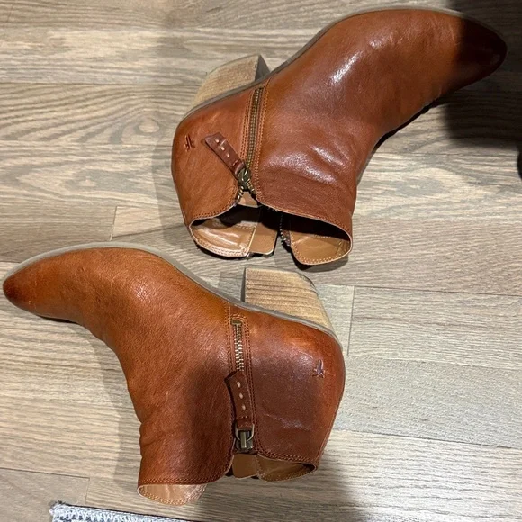 Frye Tan Leather Ankle Booties - Picture 9 of 9